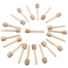 Koffie Scoops 25 Stuks Lange Steel Houten Honing Lepels Mengen Sticks Dipper Extractor Voor Pot Melk Thee Levert Keuken Tool