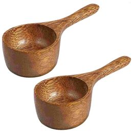 Cuillères à café 2 pièces cuillère à mesurer en bois lait en poudre cuillère à haricots soupe pour la cuisine maison