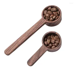 Coffee Scoops 2pcs Walnut Wood Mesury Supons Cuisile Spoon Long Short Handle Tea Tools