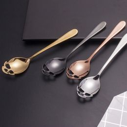 Koffiescheppen 4PCSlot Skull Lepel SHAID STALEN MENSERTE Dessert Nieuwheid DRICE AFBEELDING Keukengereedschap TEAPEAP 230302