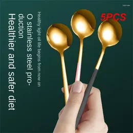 Coffee Scoops 5pcs en acier inoxydable Signing Spoon mélange une apparence haute horizontale à longue manche de cuisine créative de cuisine