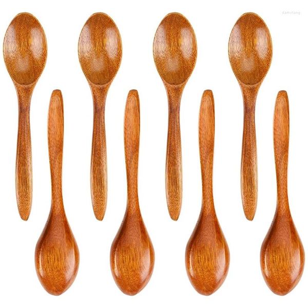 Coffee Scoops 6 PCS Petites cuillères en bois Mini cuillères à soupe accessoires de cuisine pour le thé au miel au chocolat