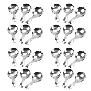 Coffee Scoops AFBC 24 PCS en acier inoxydable Couvoirs à poignée courte mini condiments de sel Spoon Dessert Thé argent