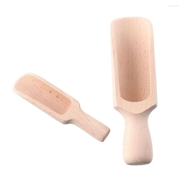 Cucharas de café Cuchara de madera de haya Cuchara de sal de baño de loto Cuchara de madera