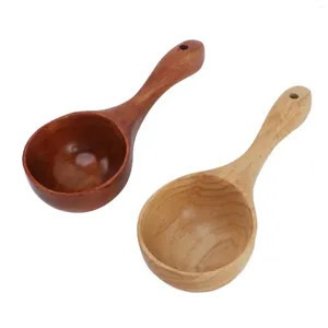 Boucles de café pour la cuisine en bois à soupe louches sans odor cuillère en bois long manche au service de ladle à la maison