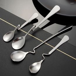 Cuillères à café thé au lait Style dessin animé cuillère à remuer en acier inoxydable miroir polissage vaisselle fournitures pour la maison El