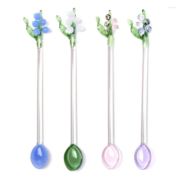 Cucharas de café, cuchara de postre personalizada, campanas, orquídeas, flor, pastel, Mini cucharas agitadoras, envío directo