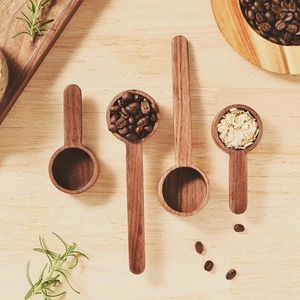 Koffieschepjes, schep voor gemalen zwarte walnoot, houten lepel, bonen, thee, maatbeker, keukenaccessoires