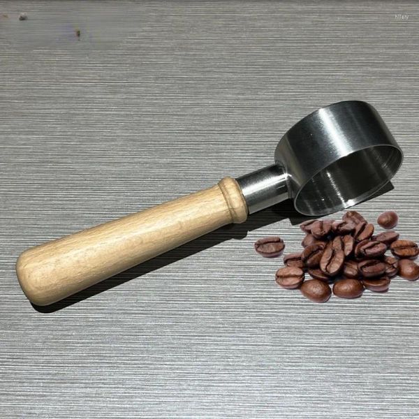 Coffee Stops Many de madera maciza 25 ml Medición de cucharas Cuchas de acero inoxidable Accesorios de barras Herramientas Café