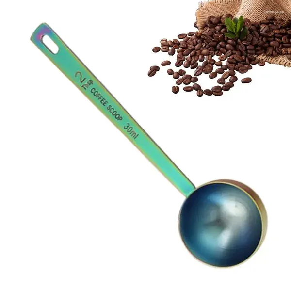 Scoops de café en acier inoxydable à mesurer la cuillère à double tête des cuillères à broyage fin pour la farine de haricots