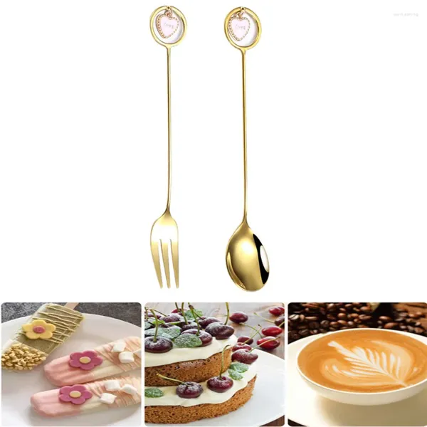 Coffee Stops Spoon Spoon Spoon Set Set Star/Heart Tea Spoons Creative Ice Cream Herramientas Catantería Gadgets Decoración del hogar