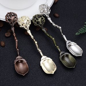 Koffie Scoops Vintage Koninklijke Stijl Metalen Gesneden Kleine Lepel Keuken Eetkamer Bar Bestek Bestek Mini Dessert Tool Theelepel 230616