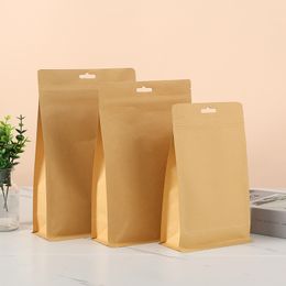 Koffie thee noten snack eten casual verpakking tas aluminium folie kraftpapier acht kanten afdichting stand zelfzegel pouches LX4510