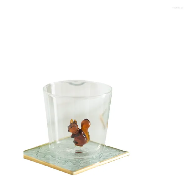 Ensembles de thé à café, verre Animal tridimensionnel mignon Borosilicate, tasse transparente résistante à la chaleur, boisson d'eau