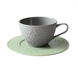 Koffie thee sets middeleeuwse keramische latte cup vintage stijl bord Engels middag set servies