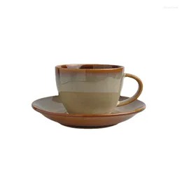 Ensembles de thé à café rétro au four, tasse d'art Latte cuite au four, ensemble de boutique en céramique japonaise