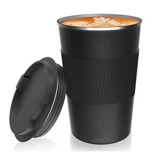 Coffee Tea Tools 12/17oz Thermal Coffee Mok Dubbelwandige draagbare roestvrijstalen auto Reizende tuimelaar Thermische isolatie Coffe Cup om te gaan P230509