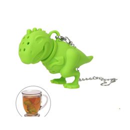 Café Thé Outils Créatif Forme De Dinosaure Infuseur Crépine Vaisselle Vide Sile Sacs Cuisine Fournitures Filtre À Herbes Diffuseur Drop Del Dhta7