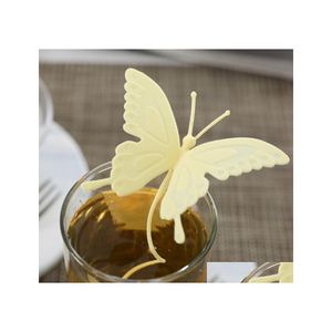 Café Thé Outils Creative Sile Sachet De Thé Papillon Style Infuseur Feuille Passoire Lâche À Base De Plantes Épice Filtre Diffuseur Drop Delivery Accueil Dhpsp