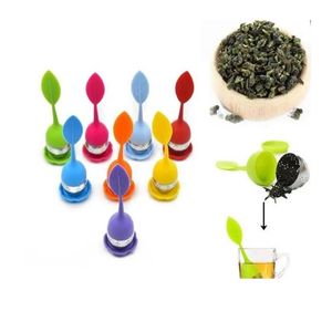 Outils à thé de café Créatives de théières Créeurs SILE Spoon Infuseur avec des feuilles de qualité alimentaire Forme des infuseurs en acier inoxydable VILERE FILTE DHP2Z