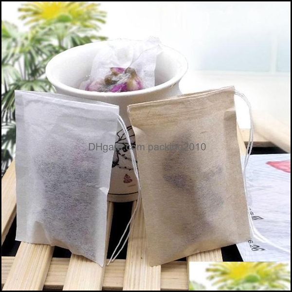 Café Té Herramientas Vasos Cocina Comedor Bar Hogar Jardín 8X10Cm Colador Filtro Bolsa de papel Madera sin blanquear Filtros Pp Bolsitas de té desechables