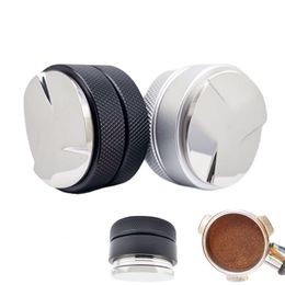 Outils à thé de café Espresso 304 en acier inoxydable 51 mm 5m 58 mm outil de niveau de niveau de distributeur macaron avec trois pentes angulaires