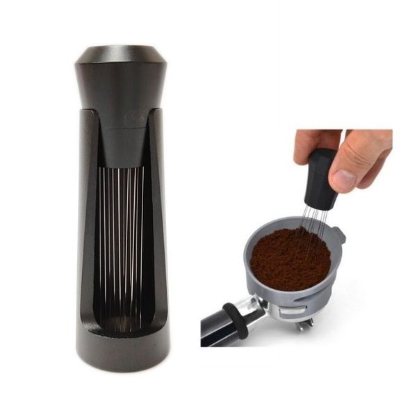 Herramientas para café y té, licuadora de café exprés, herramienta Wdt de Metal, soporte de alineación automática, aguja para polvo de tela, fabricante de pino negro