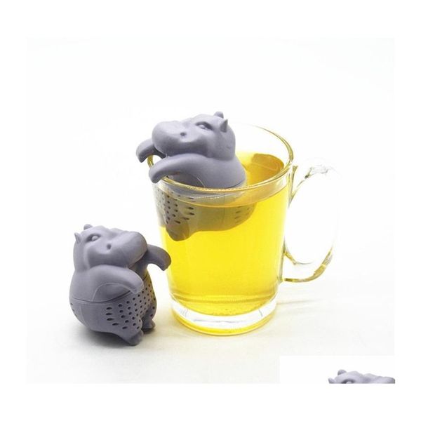 Outils de thé à thé de café Hippo en forme d'infuseur SILE Réutilisable Réutilisable Herbe Filtre Sacs vides ACCESSOIRES DU MANGEUR DE LAVE LORD