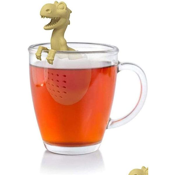 Infusor de herramientas para café y té, difusor de filtro de cáscara de huevo de dinosaurio, colador de Sile suelto para diferentes tazas y hojas, envío directo a casa Gard Dhauy