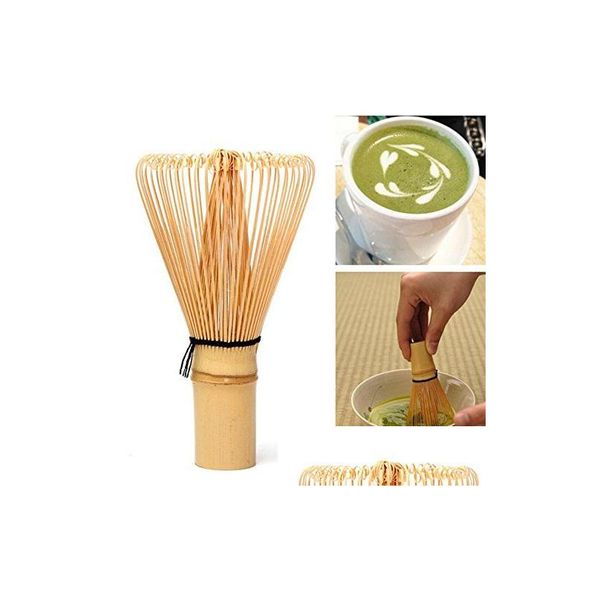 Herramientas de té de café Bambú natural Chasen Matcha Batidor Preparación para té verde en polvo Cepillo Herramienta Ceremonia Día de San Valentín Entrega de gota Dh52P