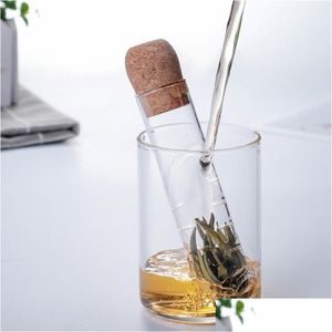 Koffie thee nieuwe glazen thee -zeefinfuser creatieve pijp drinkware tools herbruikbaar filter voor mok fancy losse thee -thee bladeren brouwsel dhcttr