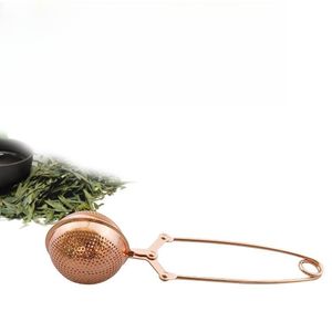 Koffie Thee Gereedschap Rose Gold Thee-ei Bal Rvs Lange Steel Losbladige Theepot Filter SS304 Zeef Q323