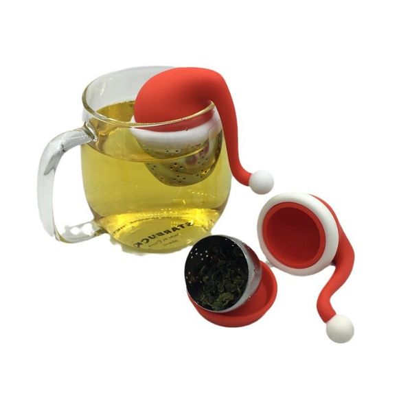 Café Thé Outils Sile Père Noël Gel De Silice Maker Boule Théière Forme Réutilisable Filtre Diffuseur Ménage Cuisine Accessoires 304 Stai 181Tp