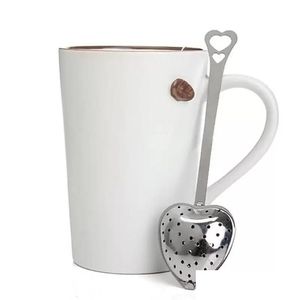 Koffie thee gereedschap stock hartvormige infuser mesh ball roestvrije zeef kruiden vergrendeling lepel steiler handgreep douchetafel gereedschap dro dhngp