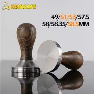 Café Thé Outils Tamper 51mm 53mm 58.5mm Poudre En Bois Marteau En Acier Inoxydable Barista Espresso Accessoires Coin Outil 221025