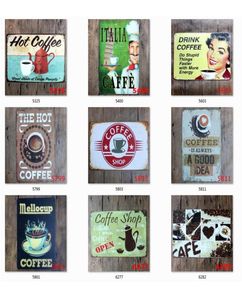 Koffie tinnen bord vintage metalen bord plaque metaal vintage wanddecor voor keuken koffiebar café retro metalen posters ijzer schilderen j1328930