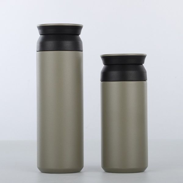 Gobelet à café fin, tasse de voyage, tasse d'eau, 12oz/350ml, 16oz/480ml, en acier inoxydable 18/8, isolé sous vide, verre à thé thermique à 2 parois, couvercles en option