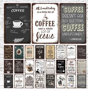 Coffee vintage tin bord metalen bord decoratieve plaque retro poster bord café keuken man cave coffee bar club muur deco 30x20cm w03