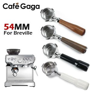 Coffeeware Porte-filtre à café sans fond 54mm, matériau en acier inoxydable pour Breville 870/878/880, accessoires de café expresso, outil Barista