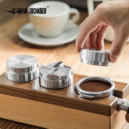 Coffeeware Koffie Sabotage en Distributeur 58mm Verstelbare Barista Roestvrij Staal Aanstampingsgereedschap Espresso Distributie Leveler Gereedschap