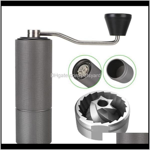 Coffeeware Kitchen, Dining Bar Home GardenHaute qualité Aluminium Burr Grinder Ustensiles de café Acier inoxydable Mini fraisage Manuel Grinders D