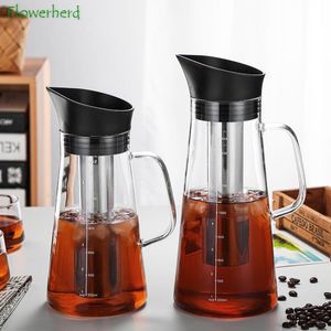 Cafetière de grande capacité, cafetière hermétique à infusion froide, cafetière glacée, bouteille de thé froid, expresso glacé, bouteille de filtre à café scellée