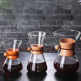 Ensembles de vaisselle Bouilloire à café en verre avec filtre en acier inoxydable Infusion goutte à goutte Cafetière Dripper Barista Verser sur la cafetière 400 ml 230628