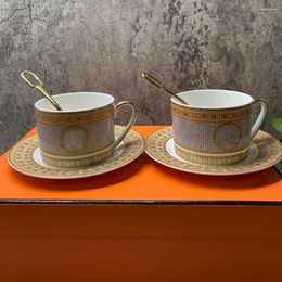 Coffeware sets luxe gouden koffiekopje creatief theekop hoogwaardige vintage keramische en schotel-milieuvriendelijk