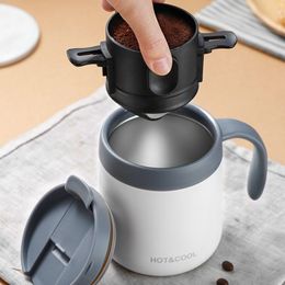 Coffeware sets herbruikbare draagbare roestvrijstalen infuus koffie filterkegel papierloze koffie druppelaar inklapbare houders voor thuis reizen camping 230628