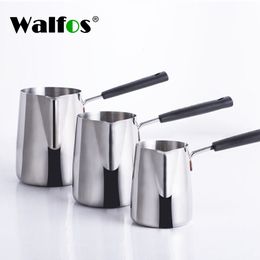 Ensembles de vaisselle Walfos long manche pot de fusion de cire bougie à bricoler soi-même savon fond pot cire parfumée fond métal café toroïde pichet 230628