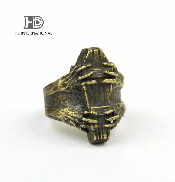 COFFIN RING DIVE CLAW MORT MADE BRASS MADE BIELRY 231221