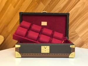 Caja de reloj Coffret 8 Montres, organizador de bolsos, arte de baúles vivos y viaje, la lona Damier Garphite puede contener hasta 8 relojes, caja de almacenamiento N48226 4700b