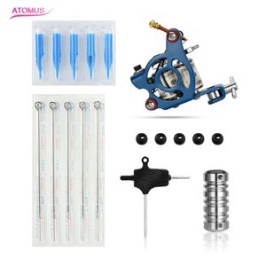 Coil Tattoo Kit Professional de Tatuagem Maquina Completa Tattoo Grip Nozzle Tips Silicone T-type voor permanente make-upset