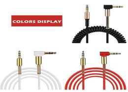 Estereo en espiral o Cable de 3.5 mm macho a masculino cables auxiliares de cable aux universal para altavoces de bluetooth de automóvil auriculares altavoces de pc mp3 20219808137
